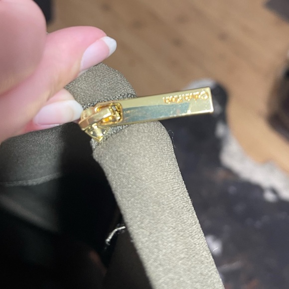 Olive Green Calvin Klein Dress Size 14 - Picture 3 of 10